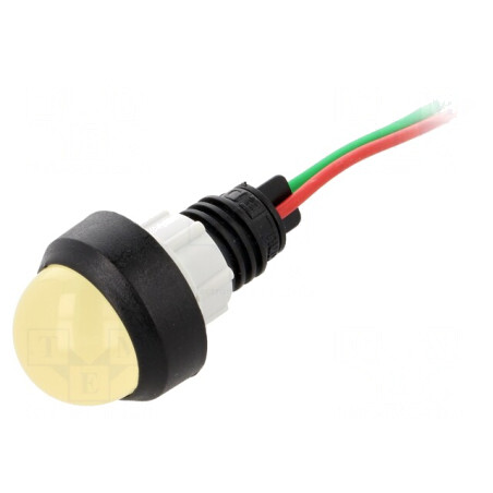 Lumină LED galbenă 24V Ø13mm IP40 | Electronic-mag.ro | Componente Electronice
