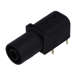 Soclu Banană 4mm 24A Aurit Negru Panou | Electronic-mag.ro | Componente Electronice