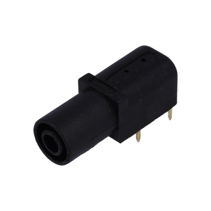 Soclu Banană 4mm 24A Aurit Negru Panou | Electronic-mag.ro | Componente Electronice