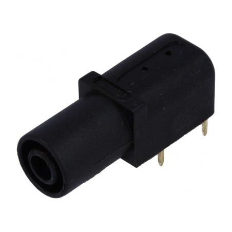 Soclu Banană 4mm 24A Aurit Negru Panou | Electronic-mag.ro | Componente Electronice