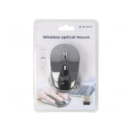 Mouse optic wireless USB negru 6 butoane 10m | Electronic-mag.ro | Componente Electronice