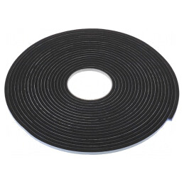 Bandă Etanșare Acrilică Spumă PVC Neagră 6mm x 12m | Electronic-mag.ro | Componente Electronice