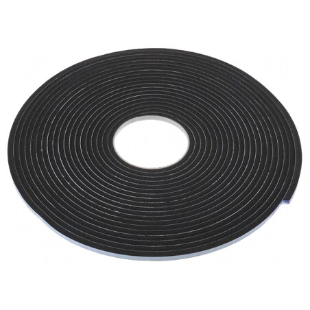 Bandă Etanșare Acrilică Spumă PVC Neagră 6mm x 12m | Electronic-mag.ro | Componente Electronice