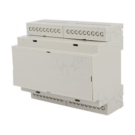 Carcasă pentru șină DIN, ABS gri, 90.2x106.25x57.5mm | Electronic-mag.ro | Componente Electronice