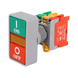 Comutator Dublu 22mm Roșu/Verde IP65 | Electronic-mag.ro | Componente Electronice