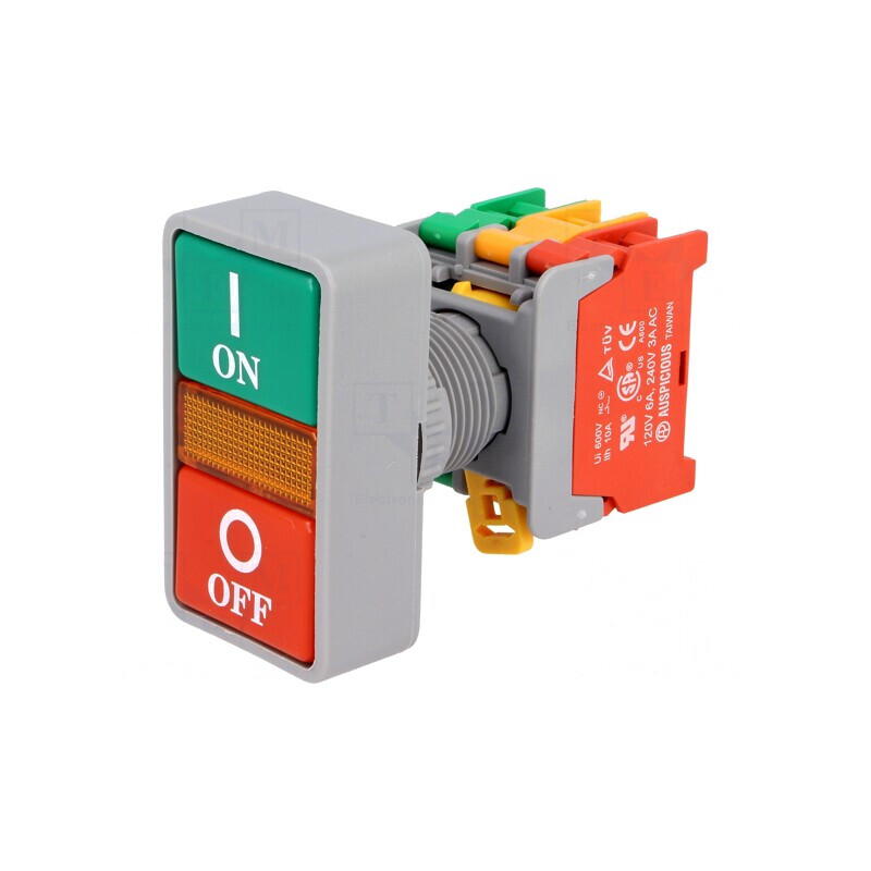 Comutator Dublu 22mm Roșu/Verde IP65 | Electronic-mag.ro | Componente Electronice
