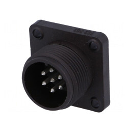 Conector Circular Soclu IP67 7 PIN Argintat | Electronic-mag.ro | Componente Electronice