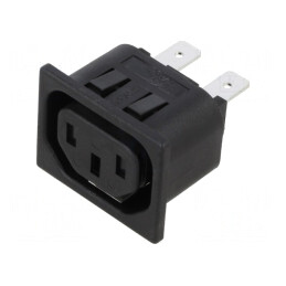 Conector alimentare AC soclu mamă 10A 250VAC C13 | Electronic-mag.ro | Componente Electronice