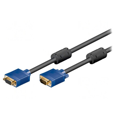 Cablu D-Sub 15 pini HD 3m Negru | Electronic-mag.ro | Componente Electronice