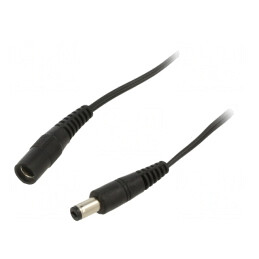 Cablu Alimentare DC 5,5/2,1 mm Negru 2x0,5mm2 | Electronic-mag.ro | Componente Electronice