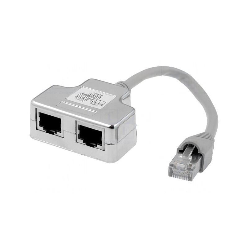 Splitter RJ45 Cat5e Ecranat 2 Porturi | Electronic-mag.ro | Componente Electronice