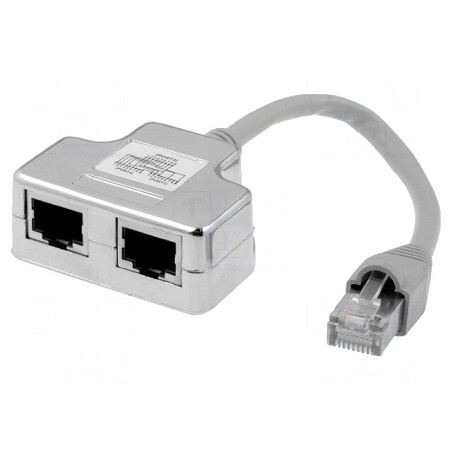 Splitter RJ45 Cat5e Ecranat 2 Porturi | Electronic-mag.ro | Componente Electronice