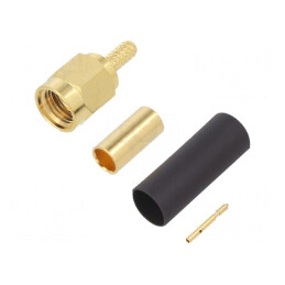 Mufă SMA Tată Drept 50Ω Lipire Crimpat PTFE Aurit | Electronic-mag.ro | Componente Electronice