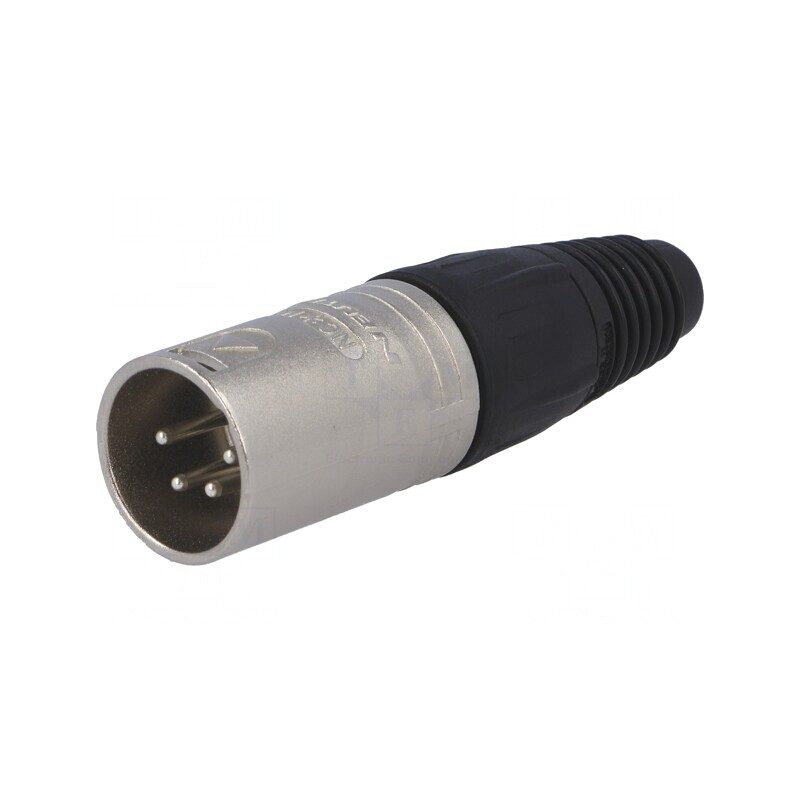 Mufă XLR Tată 4 Pin Drept pe Cablu Lipire | Electronic-mag.ro | Componente Electronice