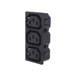 Conector alimentare AC splitter 10A 250V IEC C13 | Electronic-mag.ro | Componente Electronice