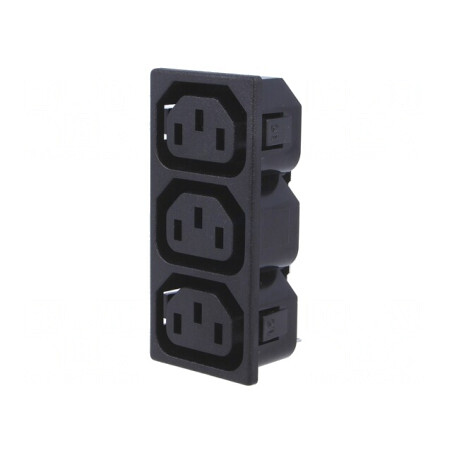 Conector alimentare AC splitter 10A 250V IEC C13 | Electronic-mag.ro | Componente Electronice