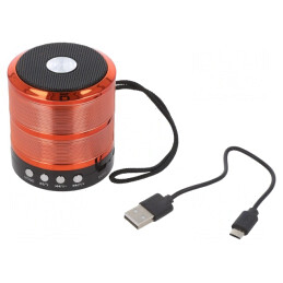Difuzor Bluetooth roșu cu microSD și USB | Electronic-mag.ro | Componente Electronice