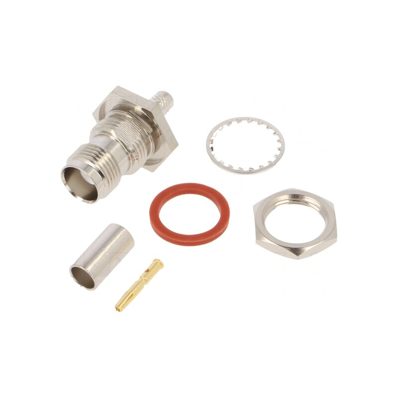 Soclu TNC Mamă Drept 50Ω Crimpat PTFE Aurit | Electronic-mag.ro | Componente Electronice