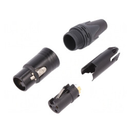 Mufă XLR Mamă 3-Pin pe Cablu Contacte Bronz | Electronic-mag.ro | Componente Electronice