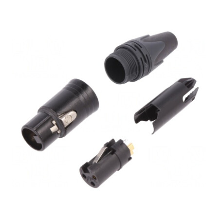 Mufă XLR Mamă 3-Pin pe Cablu Contacte Bronz | Electronic-mag.ro | Componente Electronice