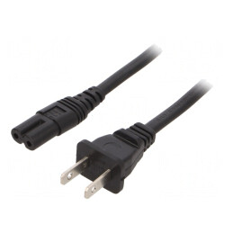 Cablu Alimentare IEC C7 NEMA 2m Negru | Electronic-mag.ro | Componente Electronice