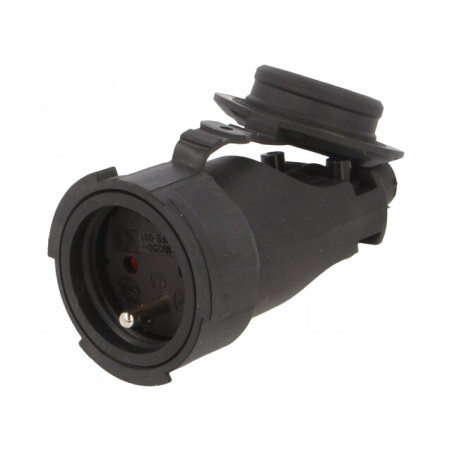 Conector Alimentare AC Mamă 250V 16A Negru | Electronic-mag.ro | Componente Electronice