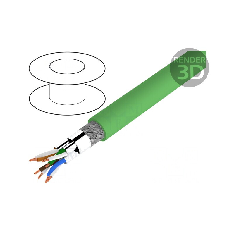 Cablu Ethernet Industrial S/FTP Cat6a PVC Verde 22AWG 4 Perechi | Electronic-mag.ro | Componente Electronice Cablu Ethernet Industrial S/FTP Cat6a PVC Verde 22AWG 4 Perechi | Electronic-mag.ro | Componente Electronice