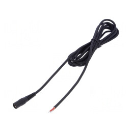 Cablu Alimentare DC 5,5/2,1 Soclu Drept Negru 3m 1x1mm2 | Electronic-mag.ro | Componente Electronice