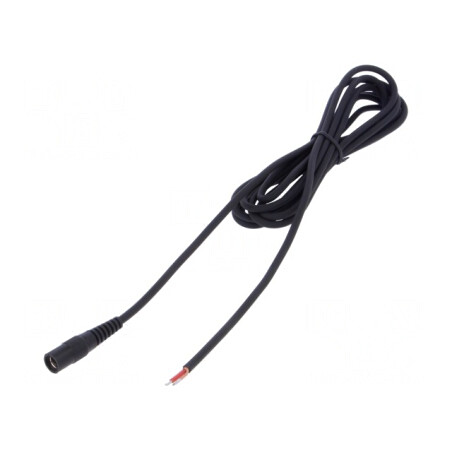 Cablu Alimentare DC 5,5/2,1 Soclu Drept Negru 3m 1x1mm2 | Electronic-mag.ro | Componente Electronice
