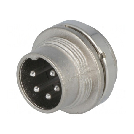 Conector M16 soclu tată 5 pini 300V 5A IP40 | Electronic-mag.ro | Componente Electronice