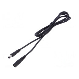 Cablu Alimentare DC 5.5/2.5 mm Negru 1x1mm2 | Electronic-mag.ro | Componente Electronice