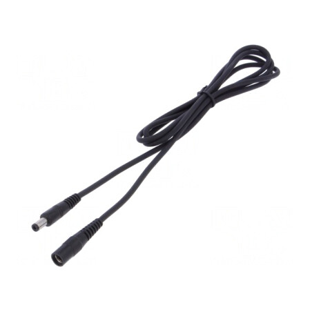 Cablu Alimentare DC 5.5/2.5 mm Negru 1x1mm2 | Electronic-mag.ro | Componente Electronice