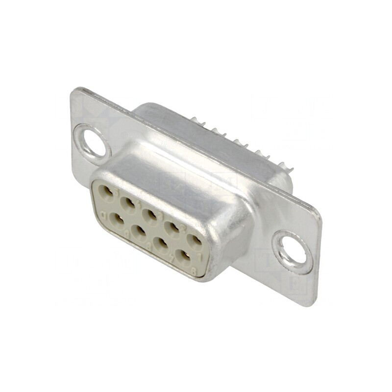Mufă Mamă D-Sub 9 PIN Contacte Întoarse pentru Lipire | Electronic-mag.ro | Componente Electronice
