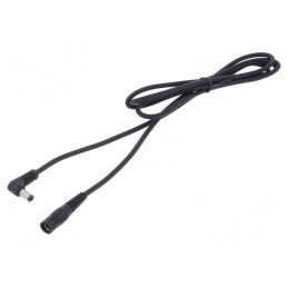 Cablu DC 5,5/2,1 Mufă-Soclu Negru 1x1mm2 | Electronic-mag.ro | Componente Electronice
