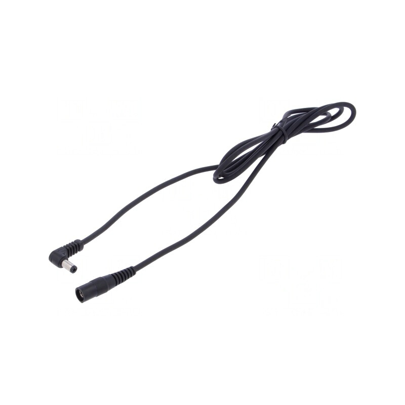 Cablu DC 5,5/2,1 la 5,5/2,5 unghi negru 1x1mm2 | Electronic-mag.ro | Componente Electronice