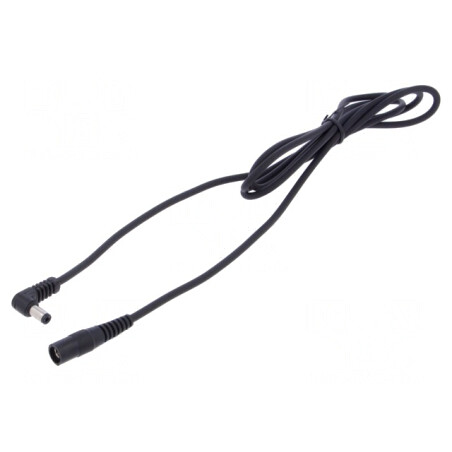 Cablu DC 5,5/2,1 la 5,5/2,5 unghi negru 1x1mm2 | Electronic-mag.ro | Componente Electronice