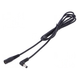 Cablu Alimentare DC 5,5/2,5 mm Negru în Unghi | Electronic-mag.ro | Componente Electronice