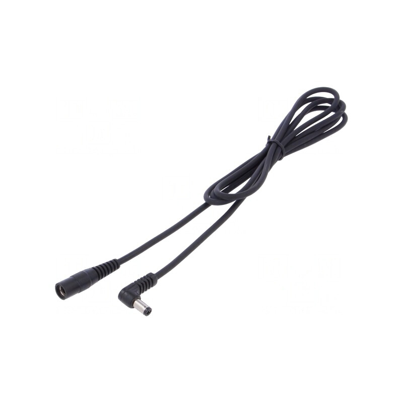 Cablu Alimentare DC 5,5/2,5 mm Negru în Unghi | Electronic-mag.ro | Componente Electronice