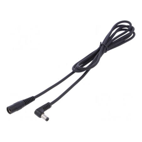 Cablu Alimentare DC 5,5/2,5 mm Negru în Unghi | Electronic-mag.ro | Componente Electronice