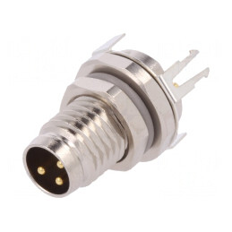 Conector M8 Tată 3 Pin Ecranat IP67 60V | Electronic-mag.ro | Componente Electronice