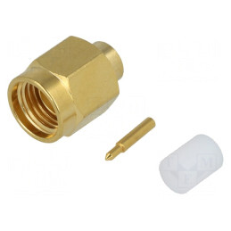 Mufă SMA Tată Drept 50Ω RG402 PTFE Aurit | Electronic-mag.ro | Componente Electronice