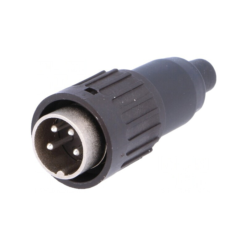 Mufă DIN 4 PIN dreptă pe cablu 300V 5A argintată | Electronic-mag.ro | Componente Electronice