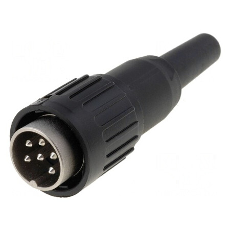 Mufă DIN 6 pini drept pe cablu argintat 300V 5A | Electronic-mag.ro | Componente Electronice