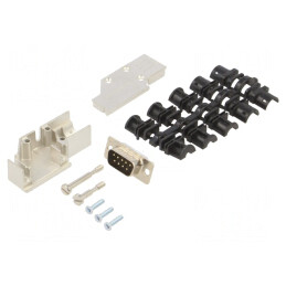 Mufă D-Sub 9-Pin Tată 90° Neagră pentru Lipire pe Cablu | Electronic-mag.ro | Componente Electronice