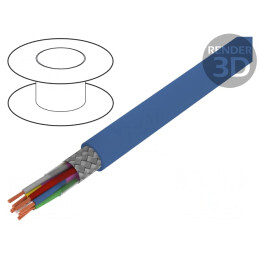 Cablu PVC Albastru Deschis 4x2x0,5mm2 1kV, 2kV