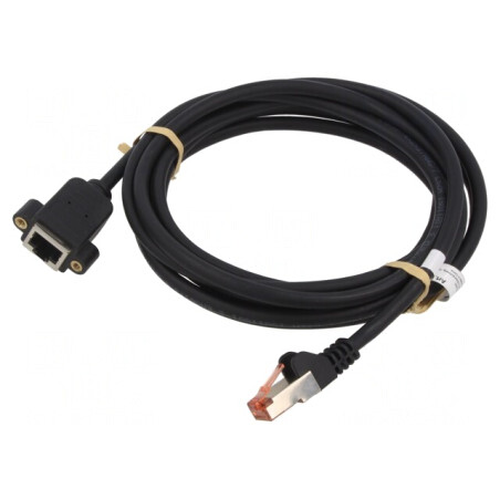 Prelungitor RJ45 S/FTP Cat6 Negru 2m | Electronic-mag.ro | Componente Electronice