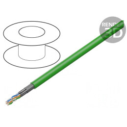 Cablu ETHERLINE Cat.7 S/FTP Cu FRNC Verde | Electronic-mag.ro | Componente Electronice