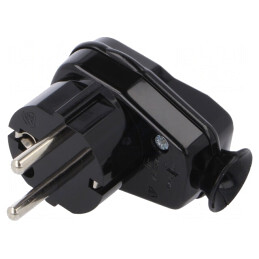 Conector Alimentare AC Tată 2P PE 250V 16A Negru | Electronic-mag.ro | Componente Electronice