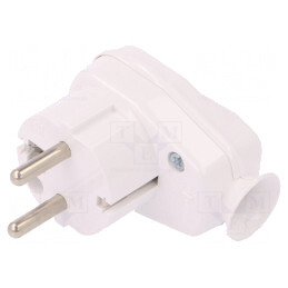 Conector de Alimentare AC 16A 2P + PE Alb 250VAC