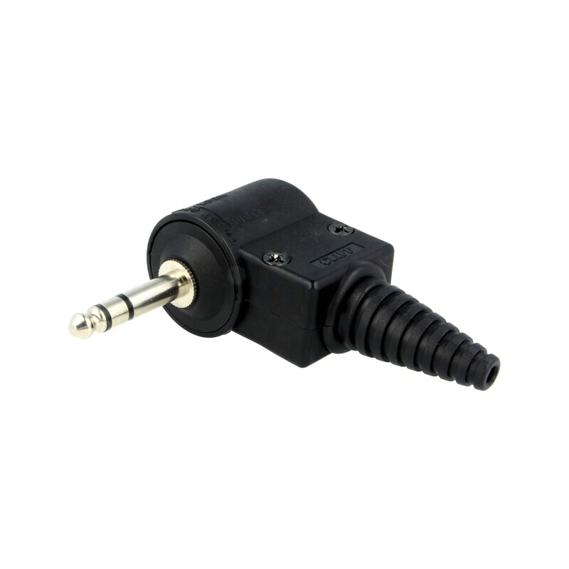 Mufă Jack 6,3mm Stereo 90° Jumbo 15mm